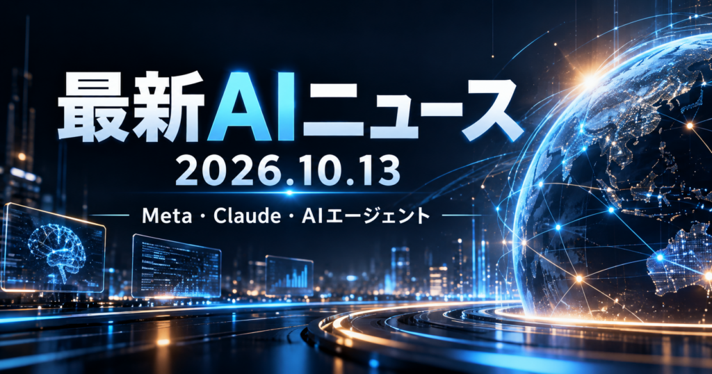 最新AIニュース 2026.10.13